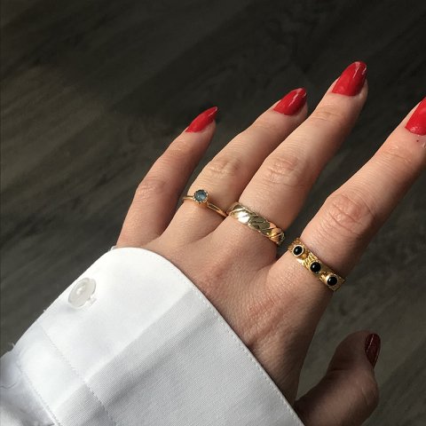 Üç Gözlü Oniks Taş Yüzük