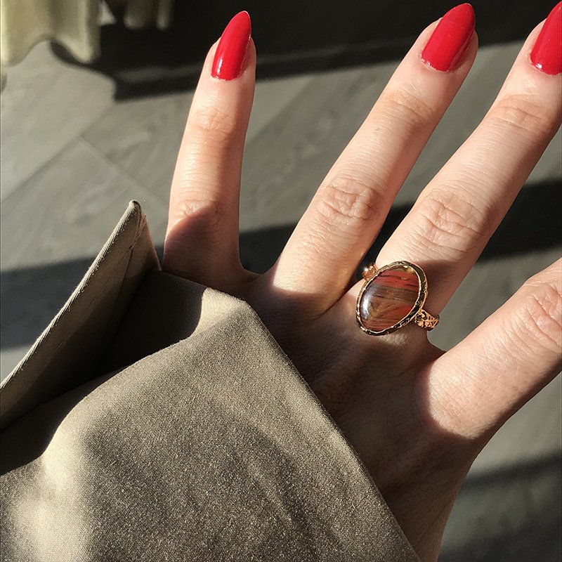 Kızıl Akik Vintage Yüzük