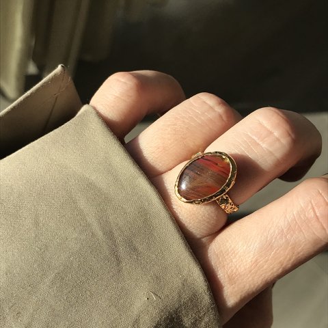 Kızıl Akik Vintage Yüzük