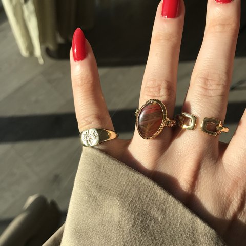 Kızıl Akik Vintage Yüzük