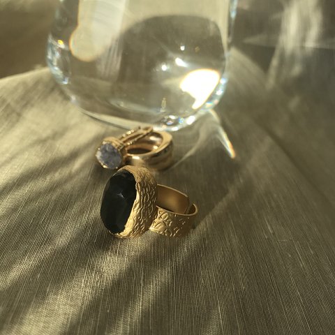 Büyük Obsidyen Taş Yüzük