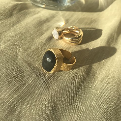 Büyük Obsidyen Taş Yüzük