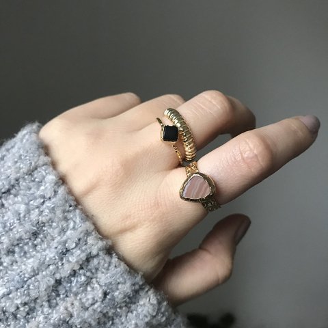 Kare Oniks Doğal Taş Yüzük