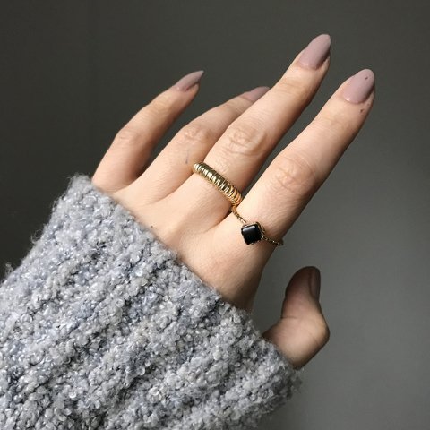 Kare Oniks Doğal Taş Yüzük