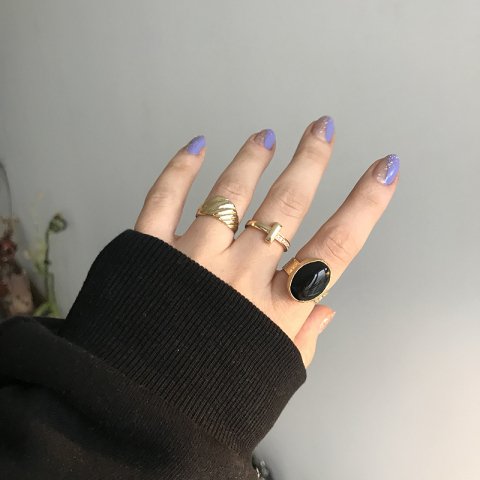 Siyah Oniks Doğal Taş Yüzük