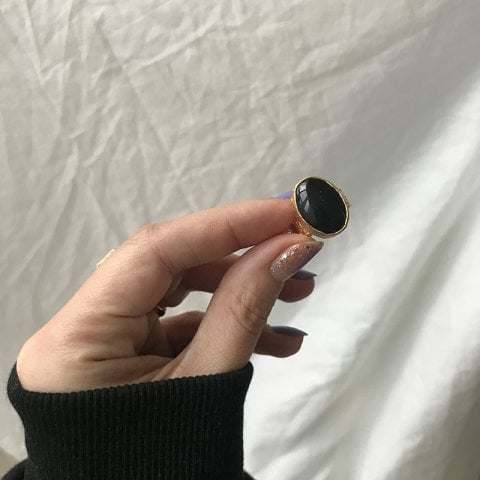 Siyah Oniks Doğal Taş Yüzük