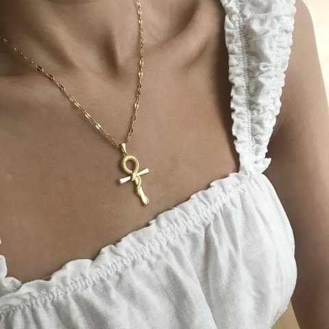 Ankh & Serpent Glam Zincir Kolye