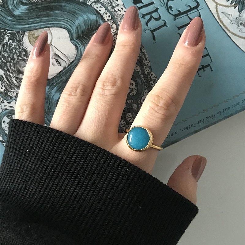 Minimal Mavi Akik Yüzük