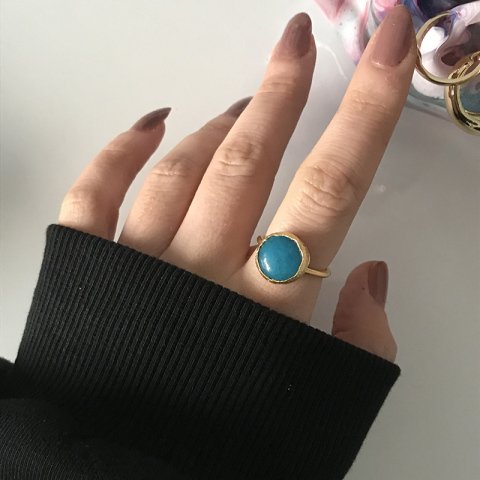 Minimal Mavi Akik Yüzük