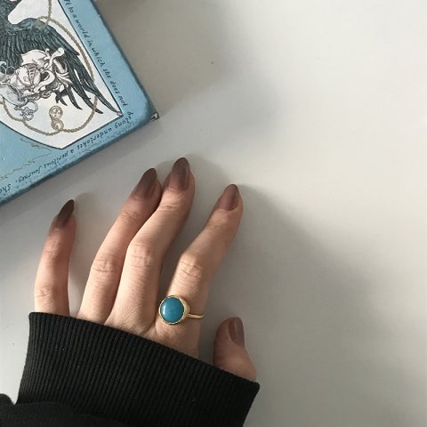 Minimal Mavi Akik Yüzük