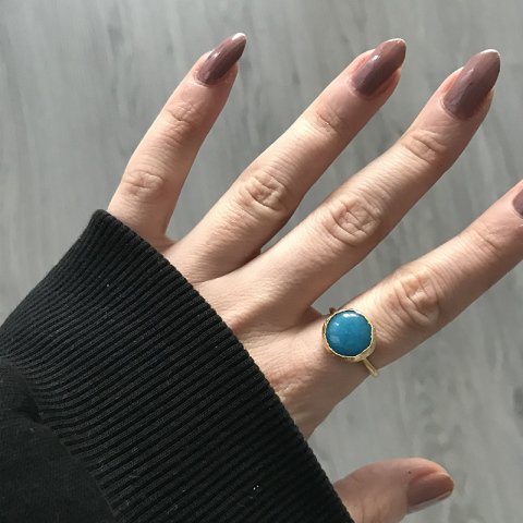 Minimal Mavi Akik Yüzük