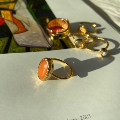 Oval Karnelyan Akik Taş Yüzük