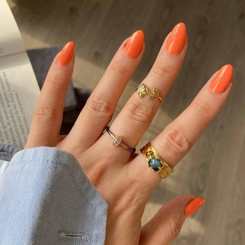 İki Renk Kaplama Pembe Taş Yüzük