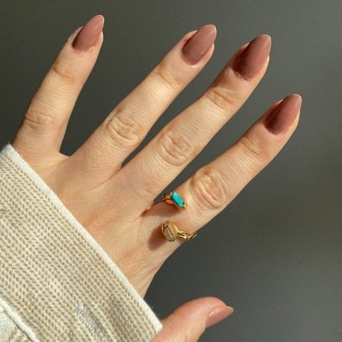 Vintage Turkuaz Taşlı Yüzük
