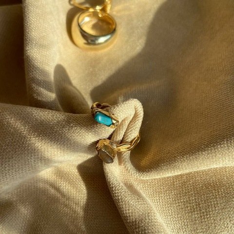 Vintage Turkuaz Taşlı Yüzük
