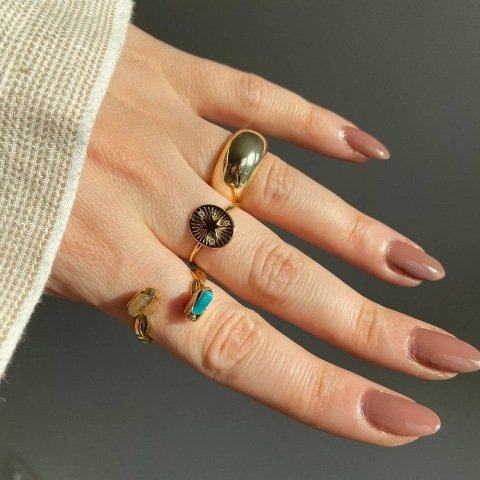 Vintage Turkuaz Taşlı Yüzük