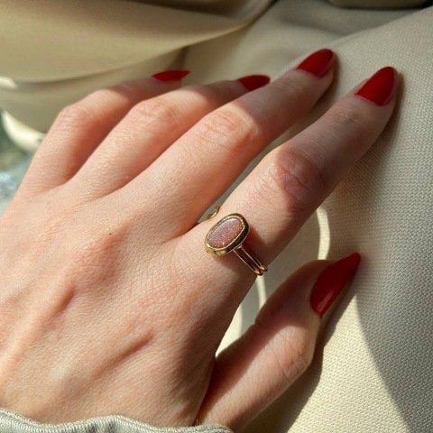 Yıldız Taşlı Minimal Yüzük