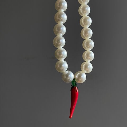 Mayorka İncili Murano Biber Kolye