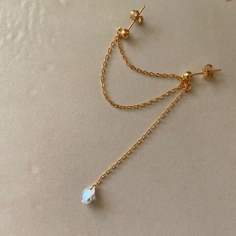 İki Delikli Damla TEK Küpe