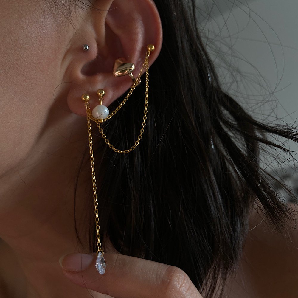 İki Delikli Damla TEK Küpe