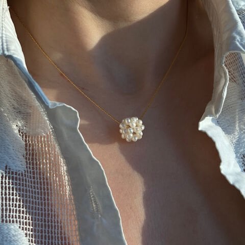 Bloom Pearl İnci Çiçeği Kolye