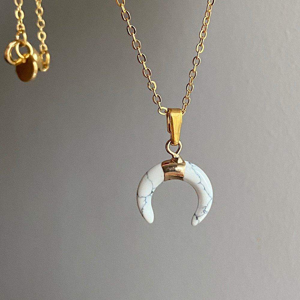 Mini Horn Havlit Doğal Taş Kolye