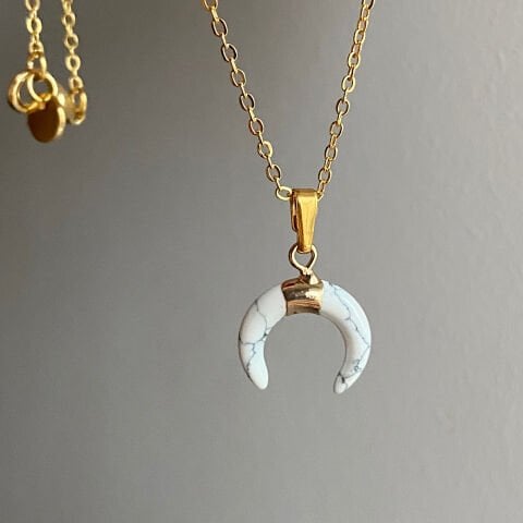 Mini Horn Havlit Doğal Taş Kolye