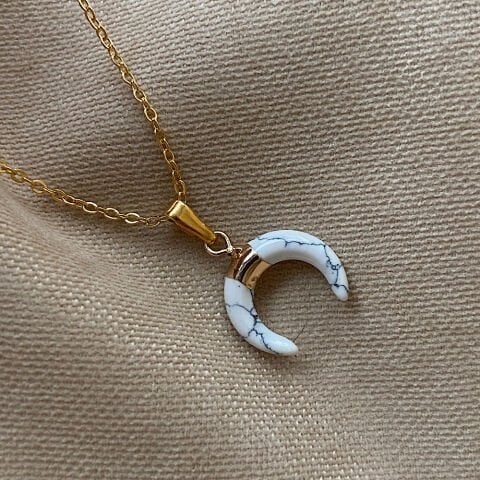 Mini Horn Havlit Doğal Taş Kolye