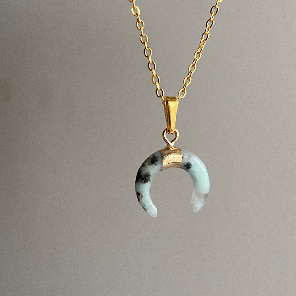 Mini Horn Opalit Doğal Taş Kolye