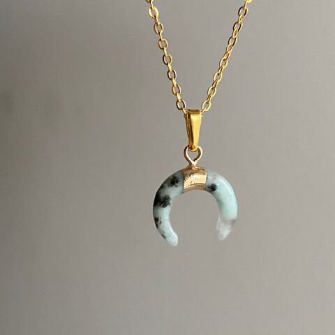 Mini Horn Opalit Doğal Taş Kolye