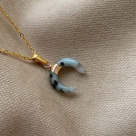Mini Horn Opalit Doğal Taş Kolye