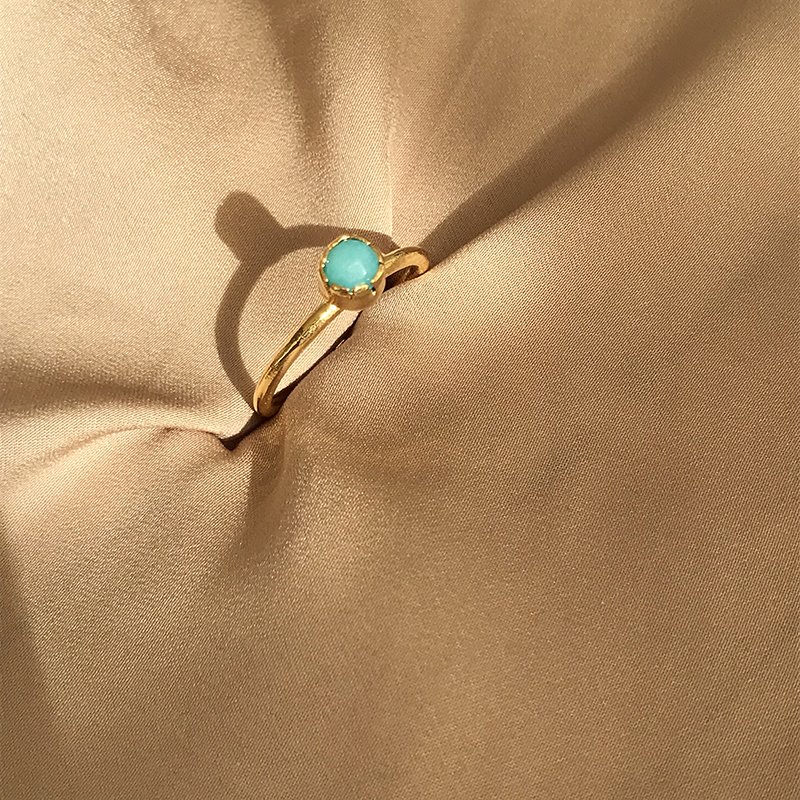 Minimal Turkuaz Taşı Yüzük