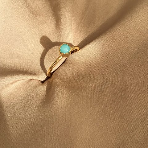 Minimal Turkuaz Taşı Yüzük
