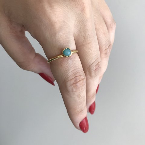 Minimal Turkuaz Taşı Yüzük