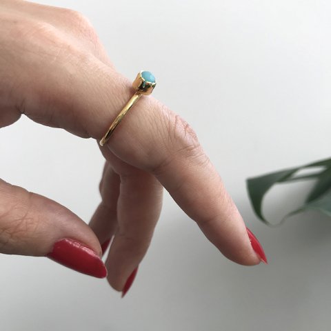Minimal Turkuaz Taşı Yüzük