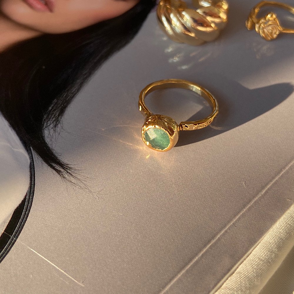 Minimal Aventurin Taşı Yüzük