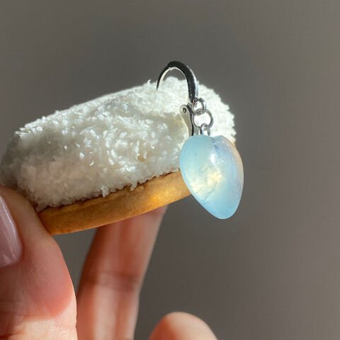 Akuamarin Kalp Küpe