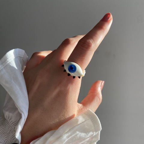 İncili Hipnotik Eyes Yüzük