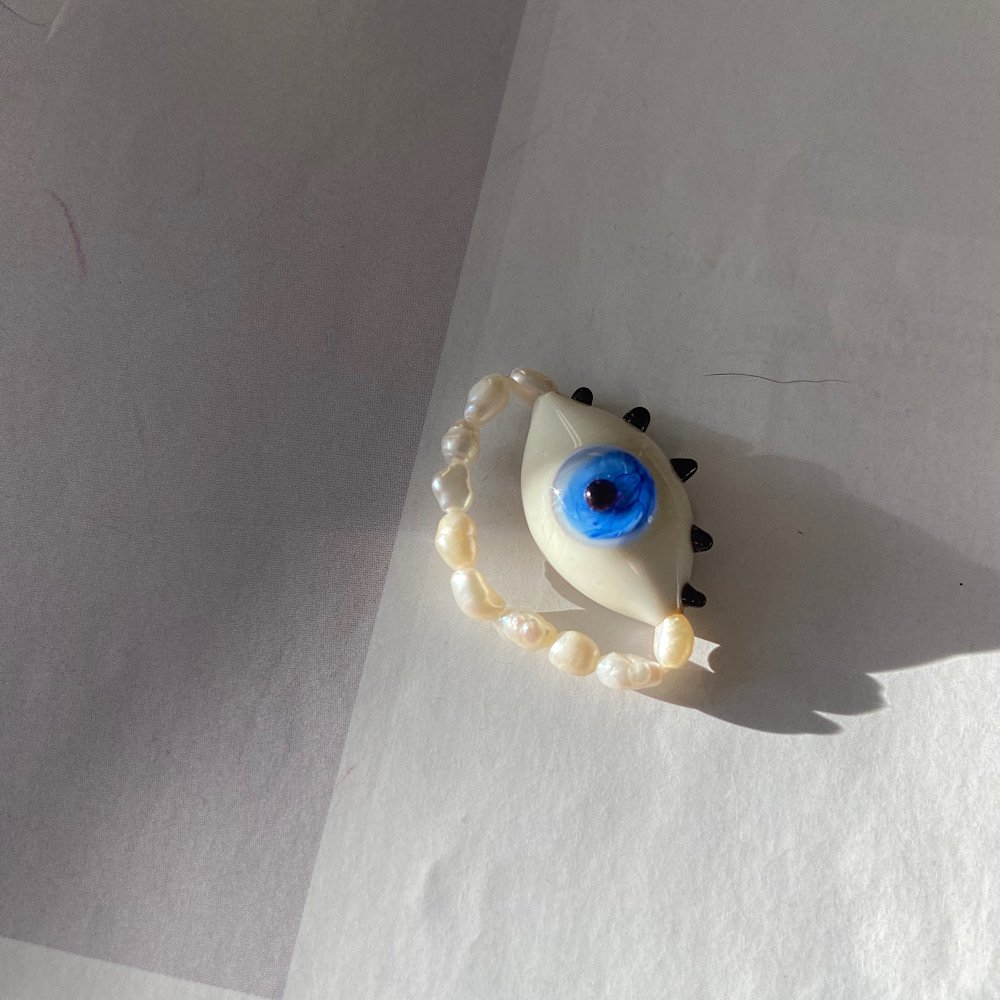 İncili Hipnotik Eyes Yüzük