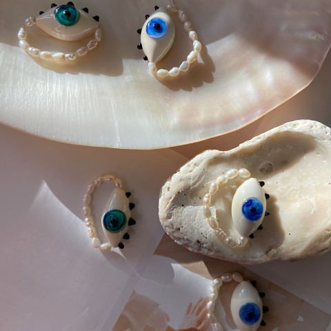 İncili Hipnotik Eyes Yüzük