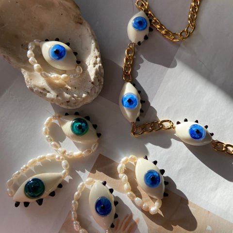 İncili Hipnotik Eyes Yüzük