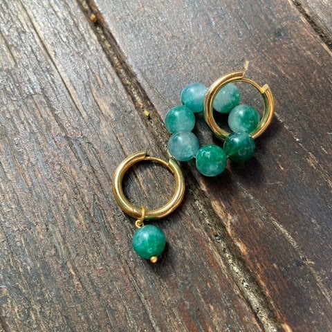 Yeşim Taşı Halka Taş Küpe