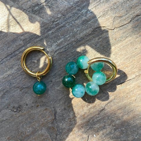 Yeşim Taşı Halka Taş Küpe