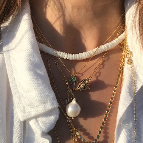 Barok İncili Kaplan Kolye