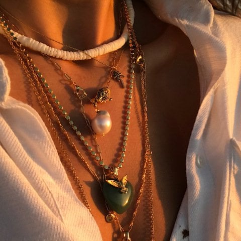 Barok İncili Kaplan Kolye