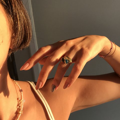 Cosmos'un Küreleri 3'lü Aventurin Yüzük