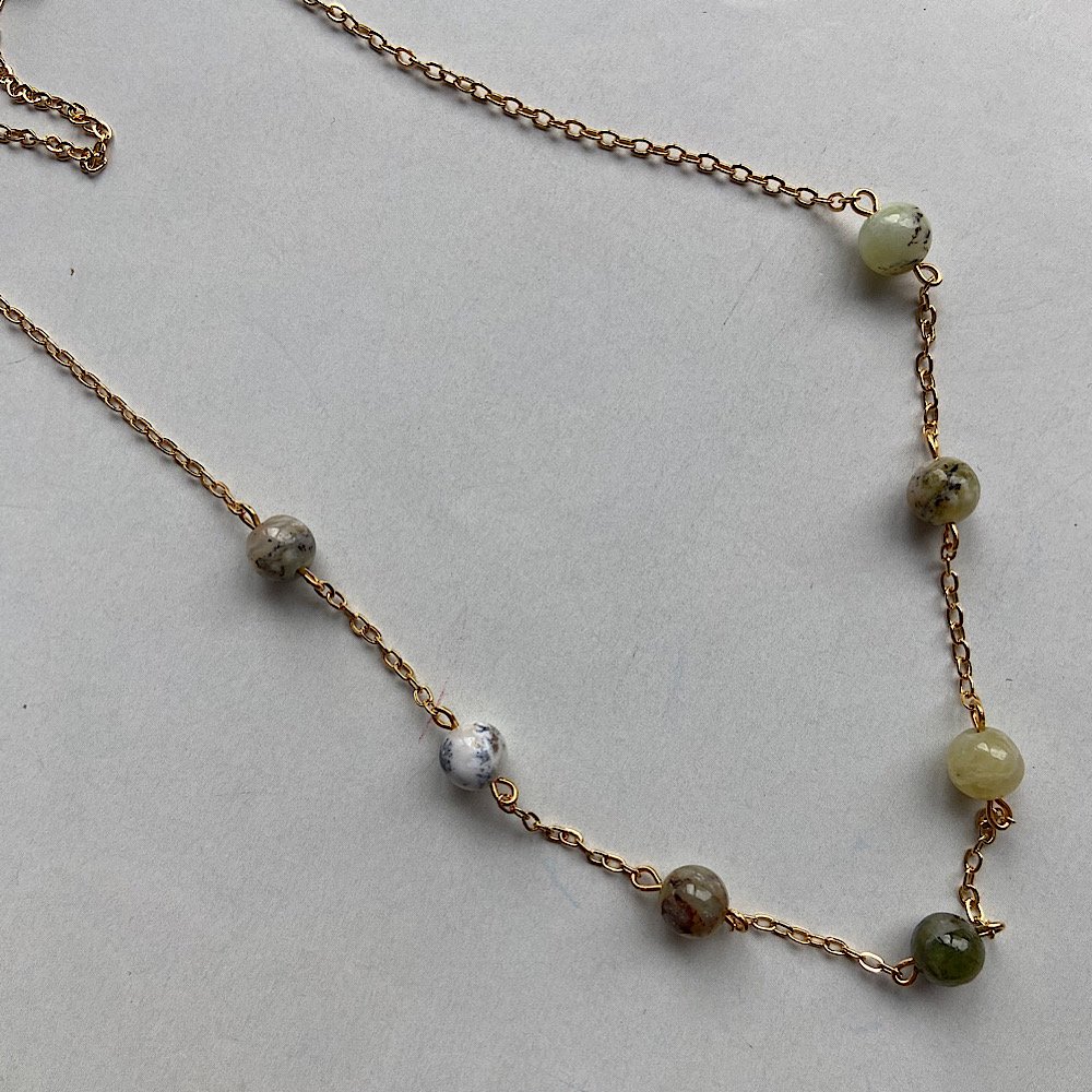 Yeşil Opal Zincir Kolye