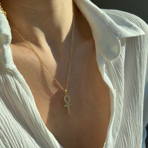 Ankh Taşlı Kolye