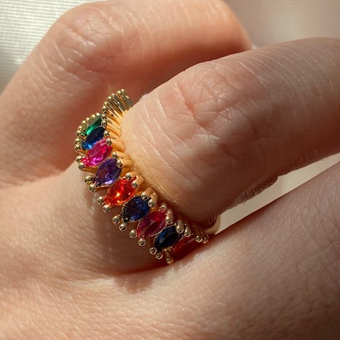 Renkli Baget Yüzük
