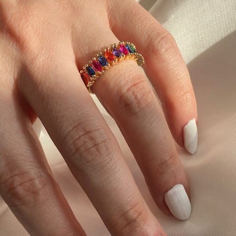 Renkli Baget Yüzük